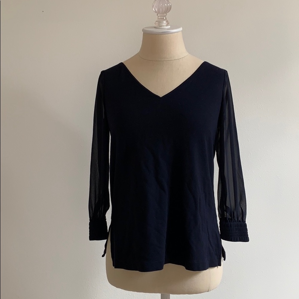 Lafayette sheer sleeve blouse